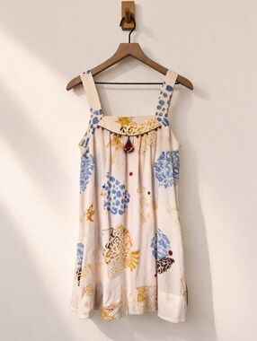 Anthropologie Vanessa Virginia Boho Mini Sundress Size 6 Cotton Babydoll NWOT